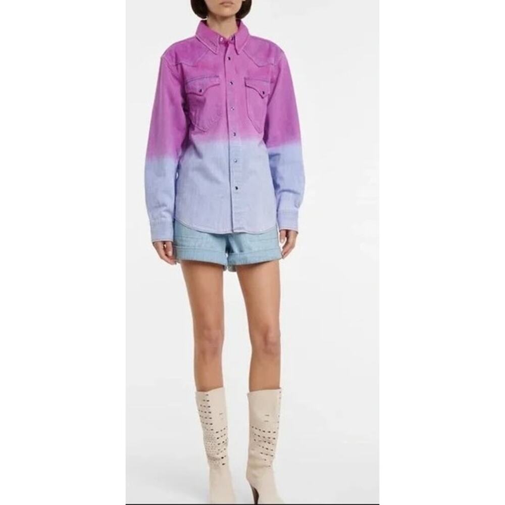 Isabel Marant Etoile Chemise Pitti Ombre Purple Shirt Cotton Large